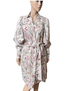Johanna Ortiz x H&M Floral Long Sleeve Tie-Waist Shirt Dress